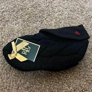 Ralph Lauren Black Knit Sock Slippers